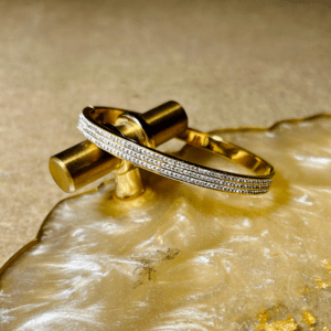Luxurious Gold-Tone Crystal Bangle