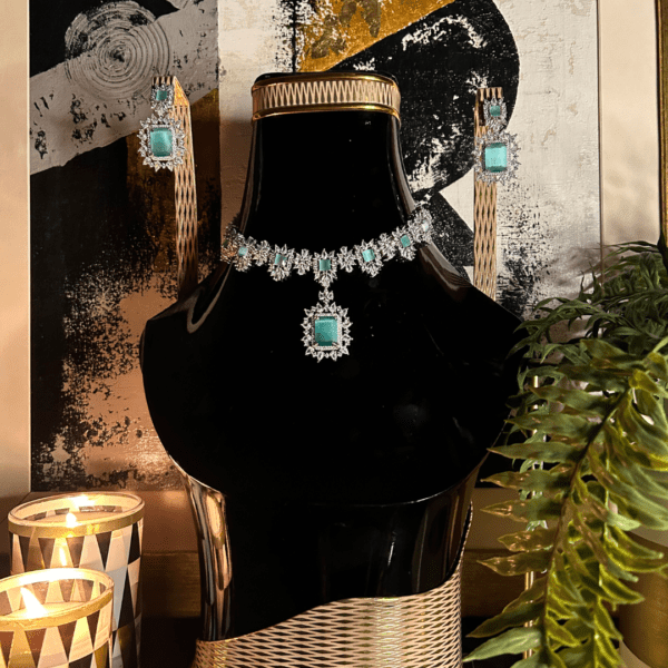 Elegant Aquamarine and Sparkle Jewelry Set - Image 7