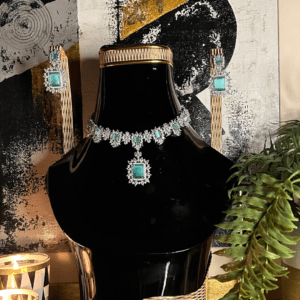 Elegant Aquamarine and Sparkle Jewelry Set