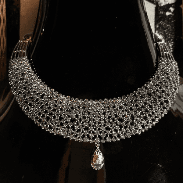 Elegant Crystal Choker Necklace and Earring Set