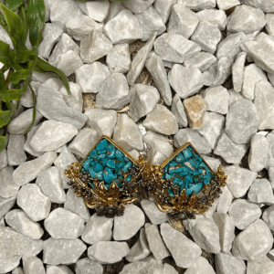 Premium Elegant Turquoise and Crystal Earrings