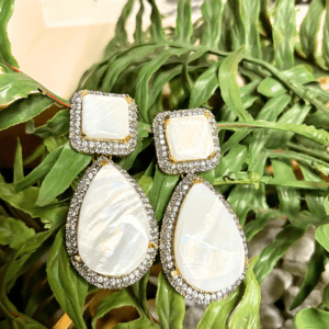 Premium Elegant White Opal Earrings